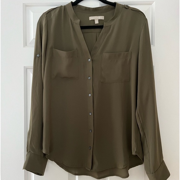 Banana Republic Olive Green Blouse - Picture 1 of 4